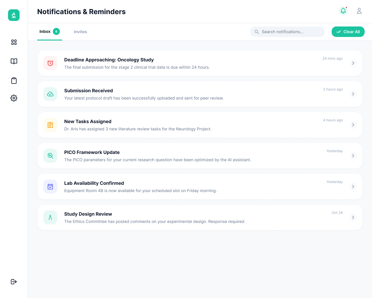 Curiosity Clinic app — Notifications & Reminders