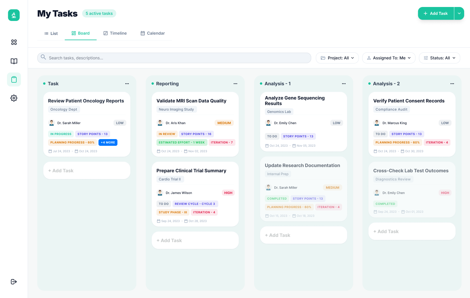 My Tasks board view